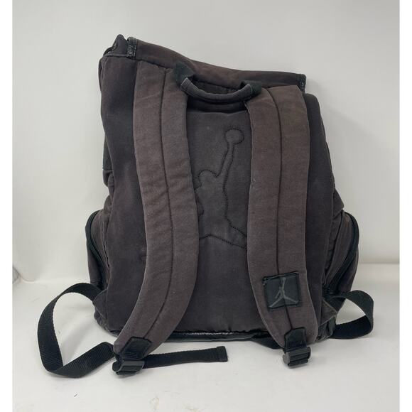 Nike Air Jordan Canvas Backpack Brown‎ Drawstring Adjustable Pockets FLAWED - Picture 2 of 16